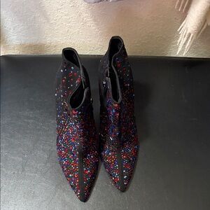 Chic Black and Multicolor Women's Ankle Boots